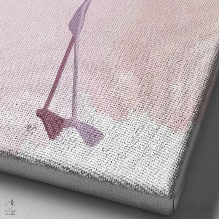 تابلو دکوراتیو فلامینگو پرپشت ۲ اثر فب فانکی - نمای نزدیک بافت بوم