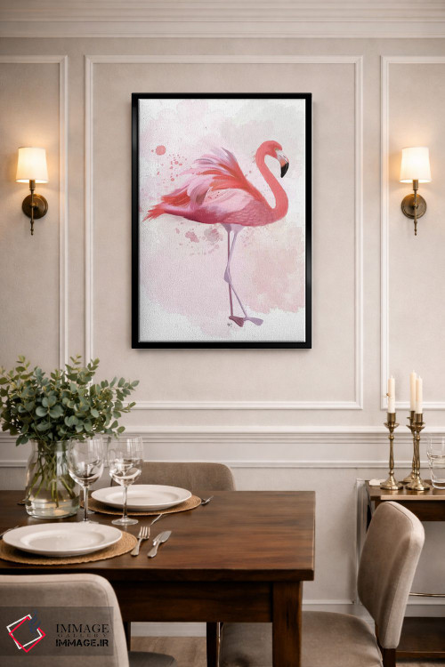 تابلو دکوراتیو فلامینگو پرپشت ۲ اثر فب فانکی - D1B