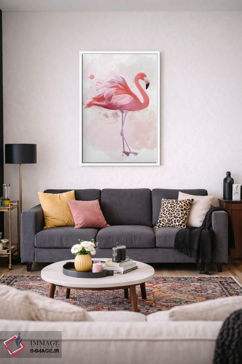 تابلو دکوراتیو فلامینگو پرپشت ۲ اثر فب فانکی - D2W