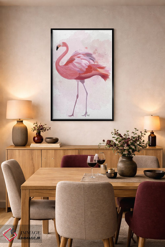 تابلو دکوراتیو فلامینگو پرپشت ۱ اثر فب فانکی - D4B
