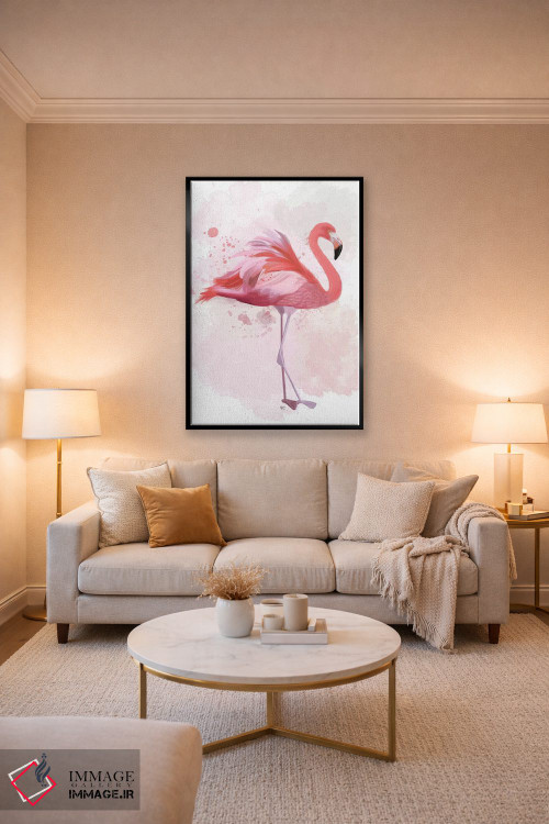 تابلو دکوراتیو فلامینگو پرپشت ۲ اثر فب فانکی - D4B