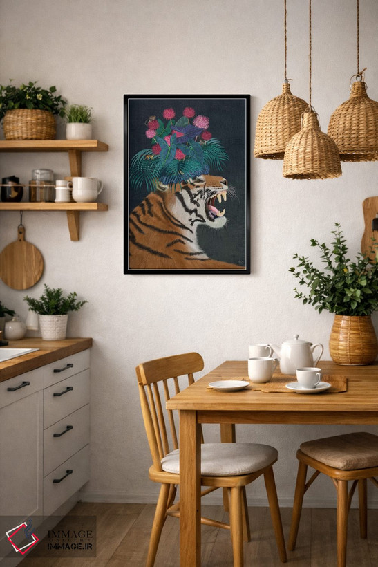 تابلو دکوراتیو ببر گلخانه ای ۱ اثر فب فانکی - D4B