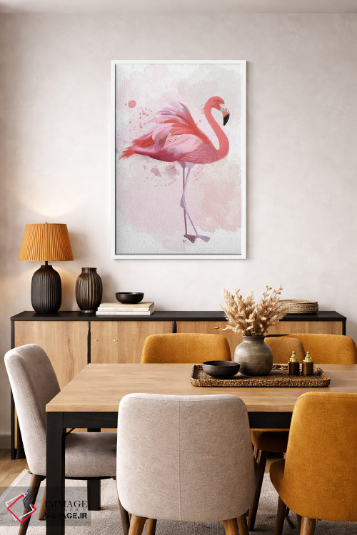 تابلو دکوراتیو فلامینگو پرپشت ۲ اثر فب فانکی - D5W