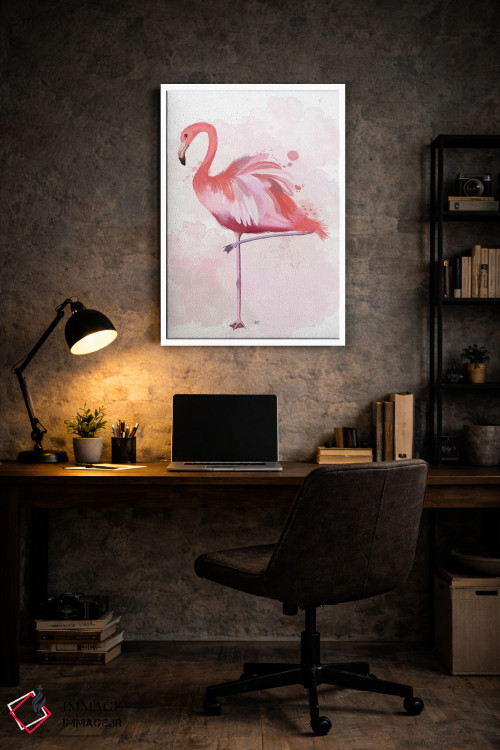 تابلو دکوراتیو فلامینگو پرپشت ۴ اثر فب فانکی - D3W