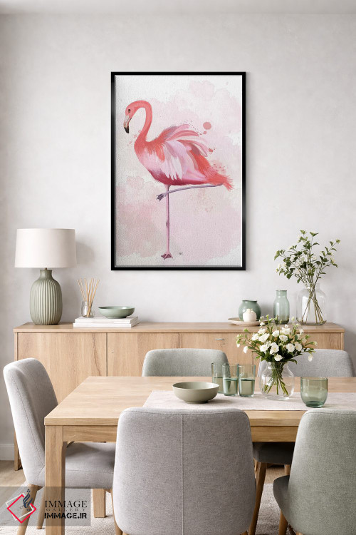 تابلو دکوراتیو فلامینگو پرپشت ۴ اثر فب فانکی - D5B