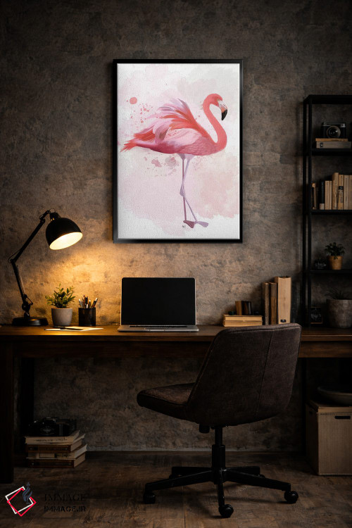 تابلو دکوراتیو فلامینگو پرپشت ۲ اثر فب فانکی - D6B