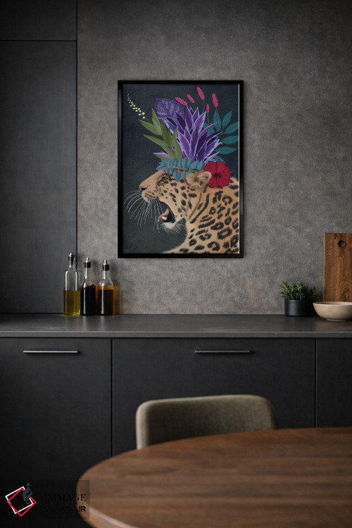 تابلو دکوراتیو پلنگ گلخانه ای ۲ اثر فب فانکی - D1B