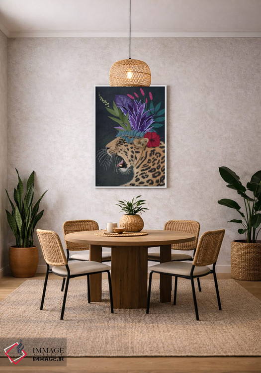 تابلو دکوراتیو پلنگ گلخانه ای ۲ اثر فب فانکی - D3W