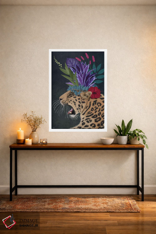 تابلو دکوراتیو پلنگ گلخانه ای ۲ اثر فب فانکی - D4W
