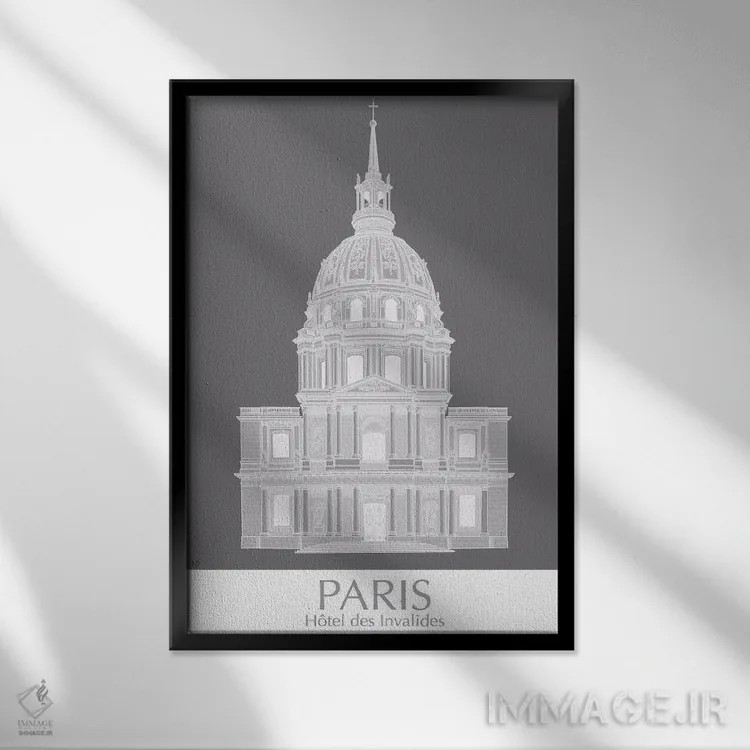 تابلو دکوراتیو لزنوالید پاریس اثر فب فانکی - نمای قابدار مشکی