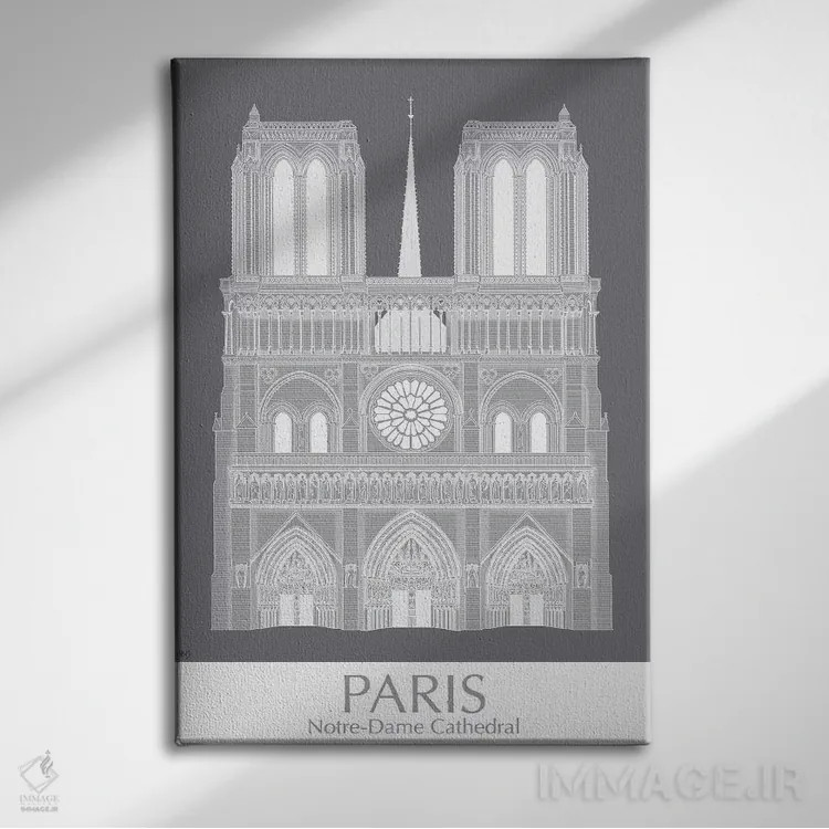 تابلو دکوراتیو نوتردام پاریس اثر فب فانکی - نمای روبهرو روی دیوار