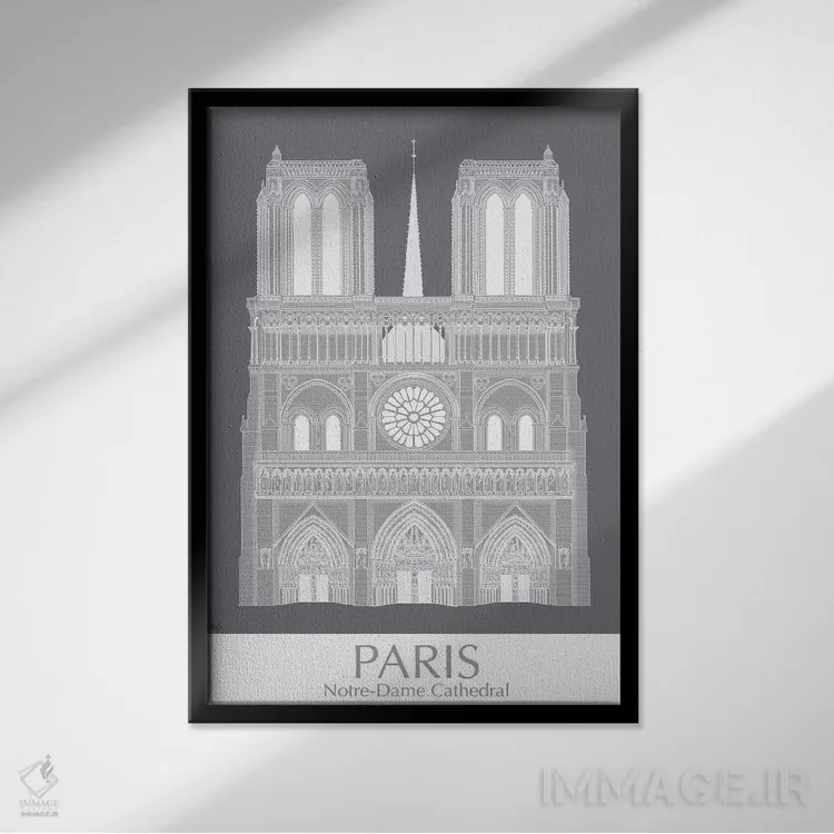 تابلو دکوراتیو نوتردام پاریس اثر فب فانکی - نمای قابدار مشکی