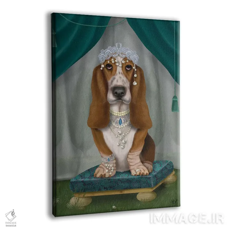 تابلو دکوراتیو بست هاوند و تاج ۱ اثر فب فانکی - نمای پرسپکتیو محصول