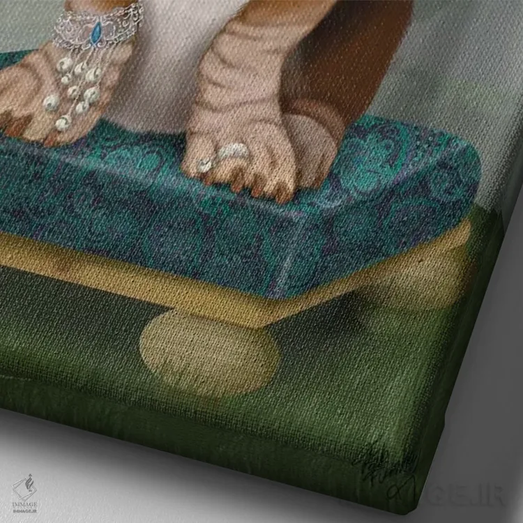 تابلو دکوراتیو بست هاوند و تاج ۱ اثر فب فانکی - نمای نزدیک بافت بوم