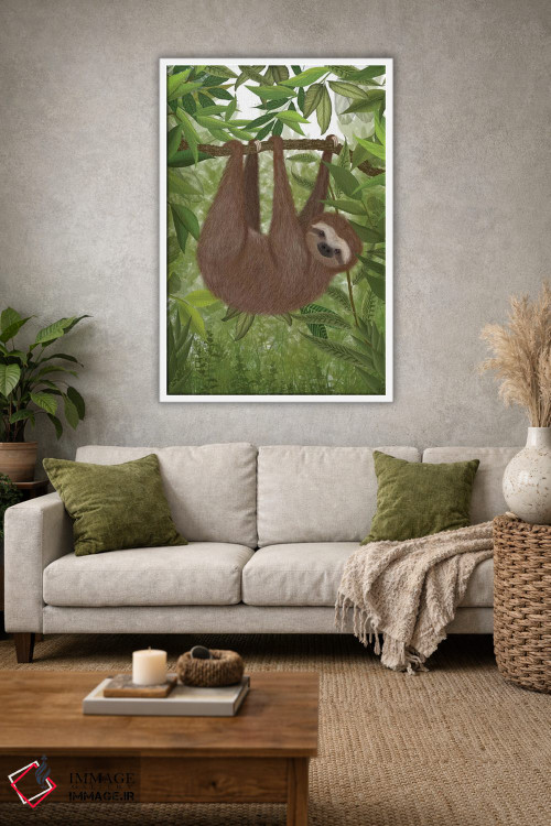 تابلو دکوراتیو تنبل آویزان ۱ اثر فب فانکی - D1W