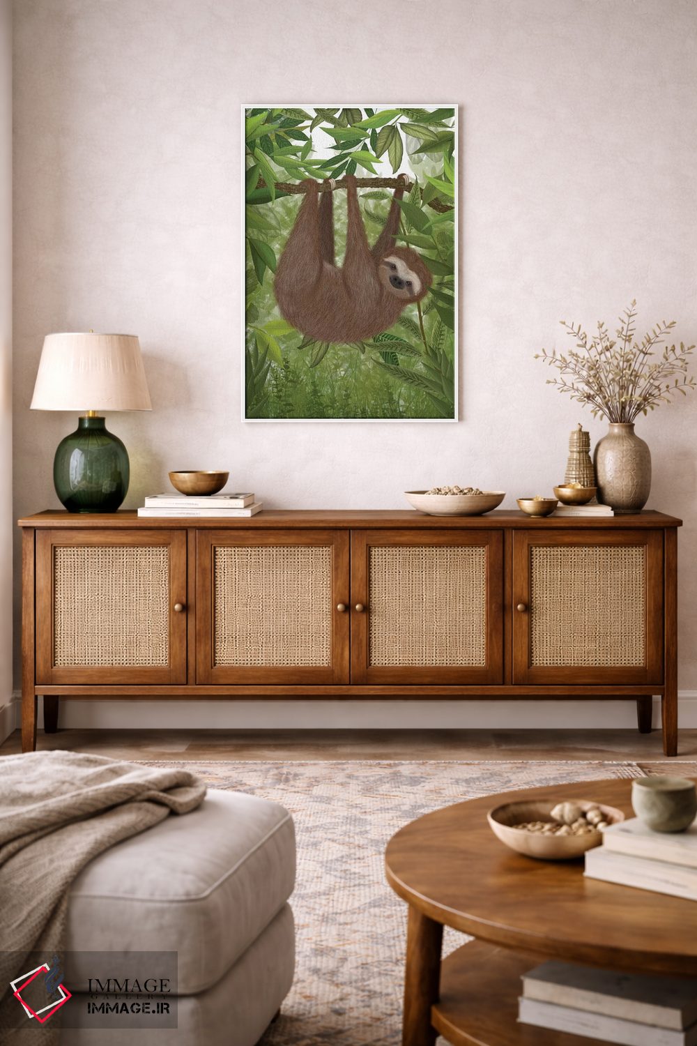 تابلو دکوراتیو تنبل آویزان ۱ اثر فب فانکی - D4W