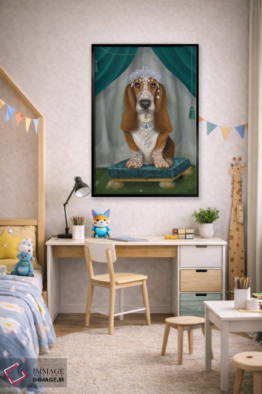 تابلو دکوراتیو بست هاوند و تاج ۱ اثر فب فانکی - D2B