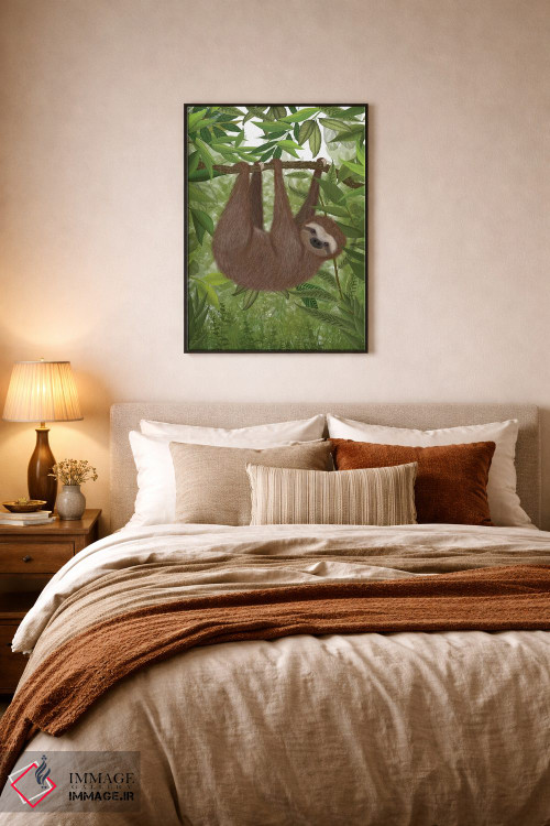 تابلو دکوراتیو تنبل آویزان ۱ اثر فب فانکی - D5B