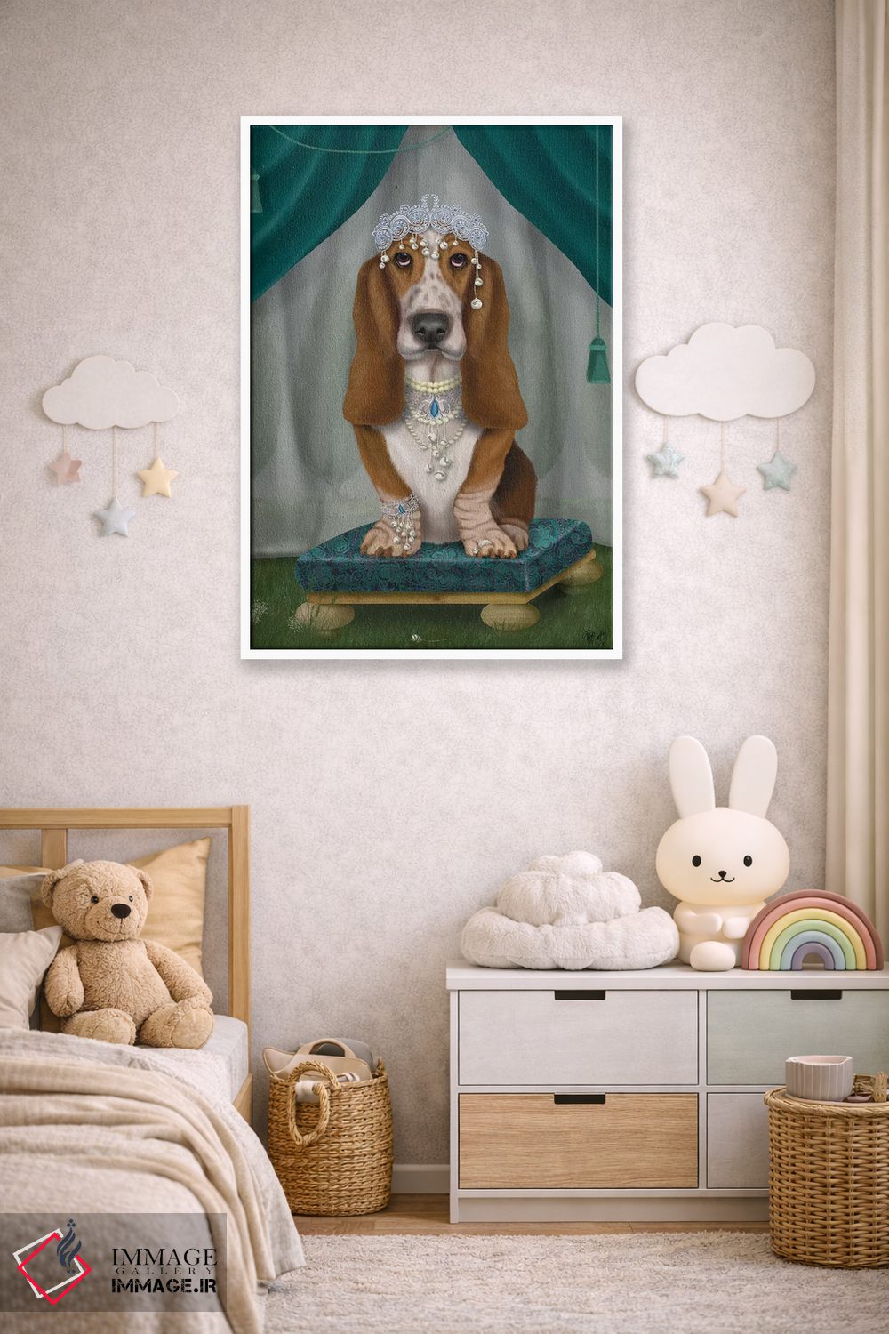 تابلو دکوراتیو بست هاوند و تاج ۱ اثر فب فانکی - D4W