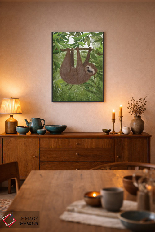 تابلو دکوراتیو تنبل آویزان ۱ اثر فب فانکی - D6B