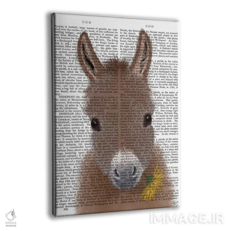 تابلو دکوراتیو الاغ با گل زرد اثر فب فانکی - نمای پرسپکتیو محصول