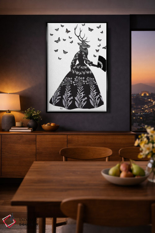 تابلو دکوراتیو گوزن سیاه ۲ اثر فب فانکی - D2B