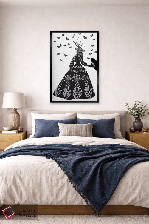 تابلو دکوراتیو گوزن سیاه ۲ اثر فب فانکی - D6B