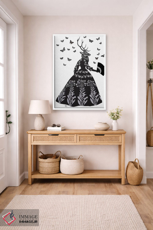 تابلو دکوراتیو گوزن سیاه ۲ اثر فب فانکی - D5W