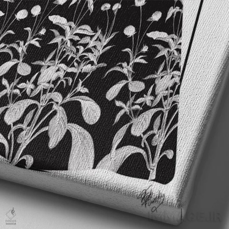 تابلو دکوراتیو خرگوش سیاه ۲ اثر فب فانکی - نمای نزدیک بافت بوم