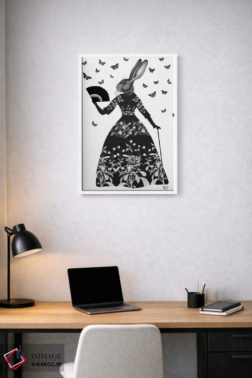 تابلو دکوراتیو خرگوش سیاه ۲ اثر فب فانکی - D1W