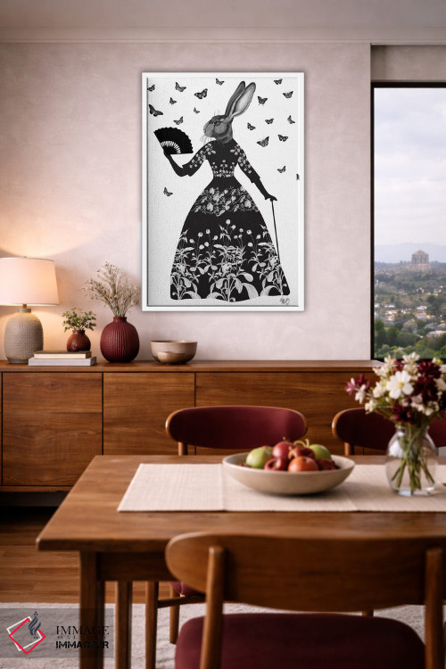 تابلو دکوراتیو خرگوش سیاه ۲ اثر فب فانکی - D3W