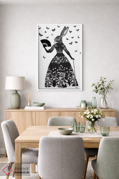 تابلو دکوراتیو خرگوش سیاه ۲ اثر فب فانکی - D4W