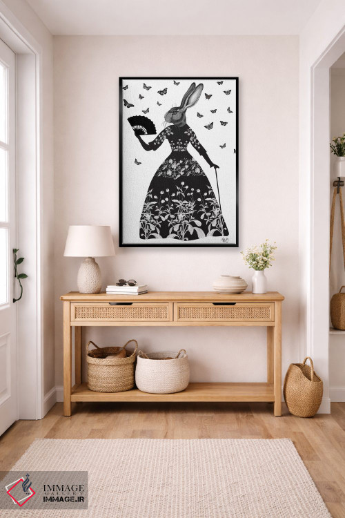 تابلو دکوراتیو خرگوش سیاه ۲ اثر فب فانکی - D5B