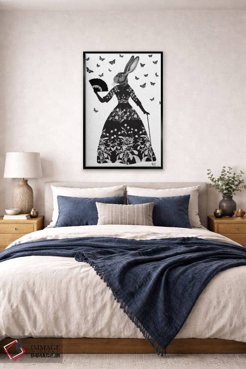 تابلو دکوراتیو خرگوش سیاه ۲ اثر فب فانکی - D6B