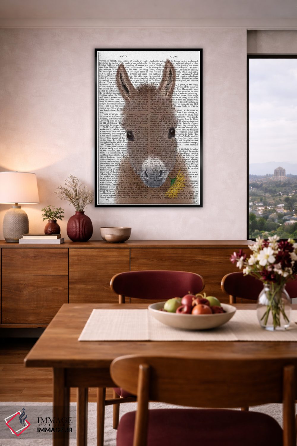 تابلو دکوراتیو الاغ با گل زرد اثر فب فانکی - D6B