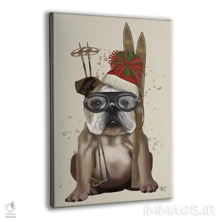 تابلو دکوراتیو بولداگ انگلیسی، اسکی اثر فب فانکی - نمای پرسپکتیو محصول