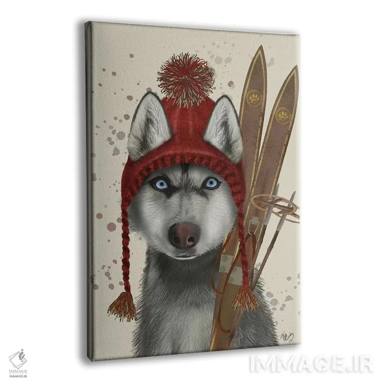 تابلو دکوراتیو هاسکی، اسکی اثر فب فانکی - نمای پرسپکتیو محصول