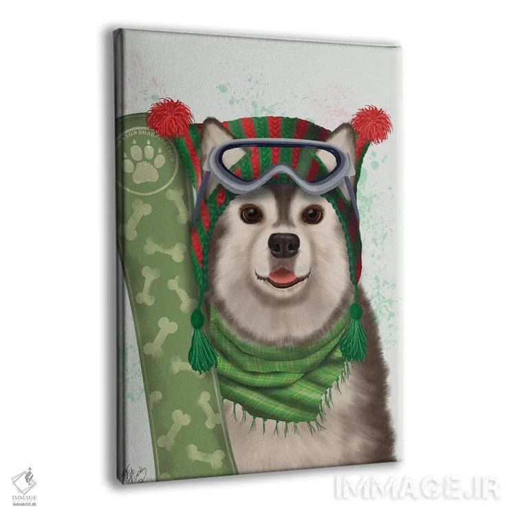 تابلو دکوراتیو هاسکی اسنوبورد اثر فب فانکی - نمای پرسپکتیو محصول