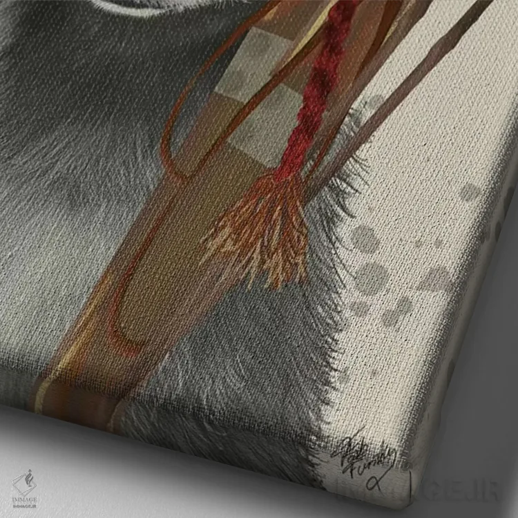 تابلو دکوراتیو هاسکی، اسکی اثر فب فانکی - نمای نزدیک بافت بوم