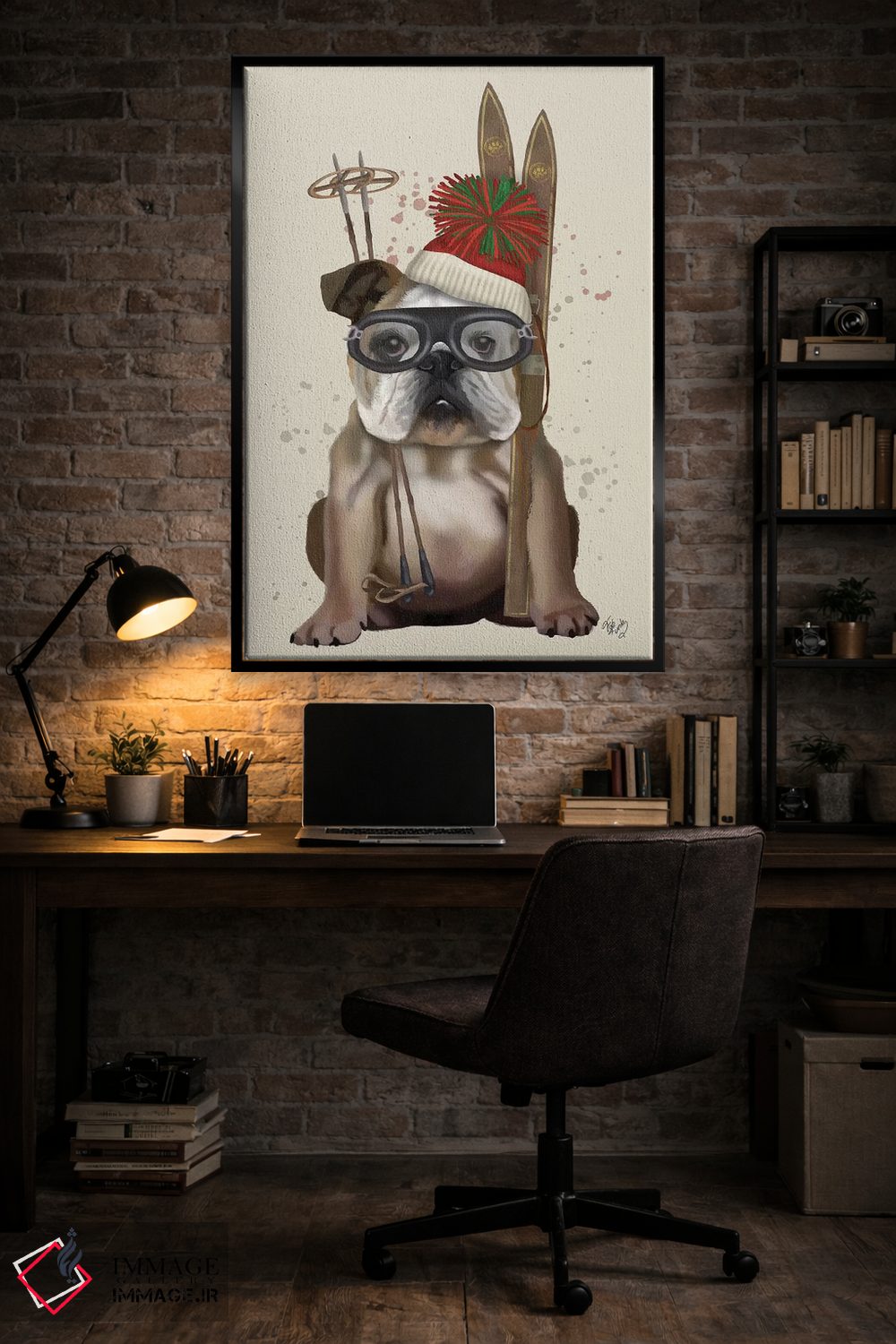 تابلو دکوراتیو بولداگ انگلیسی، اسکی اثر فب فانکی - D6B