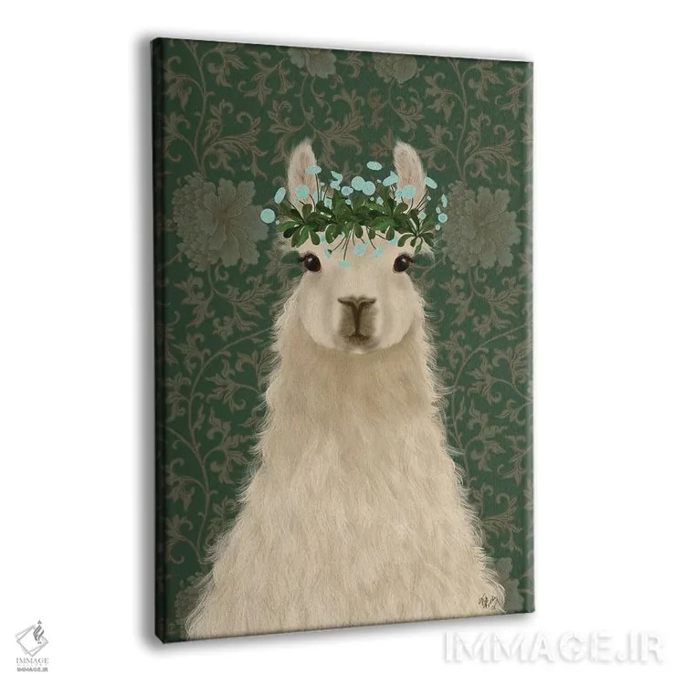 تابلو دکوراتیو لاما کولی وار ۱ اثر فب فانکی - نمای پرسپکتیو محصول