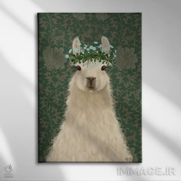 تابلو دکوراتیو لاما کولی وار ۱ اثر فب فانکی - نمای روبهرو روی دیوار