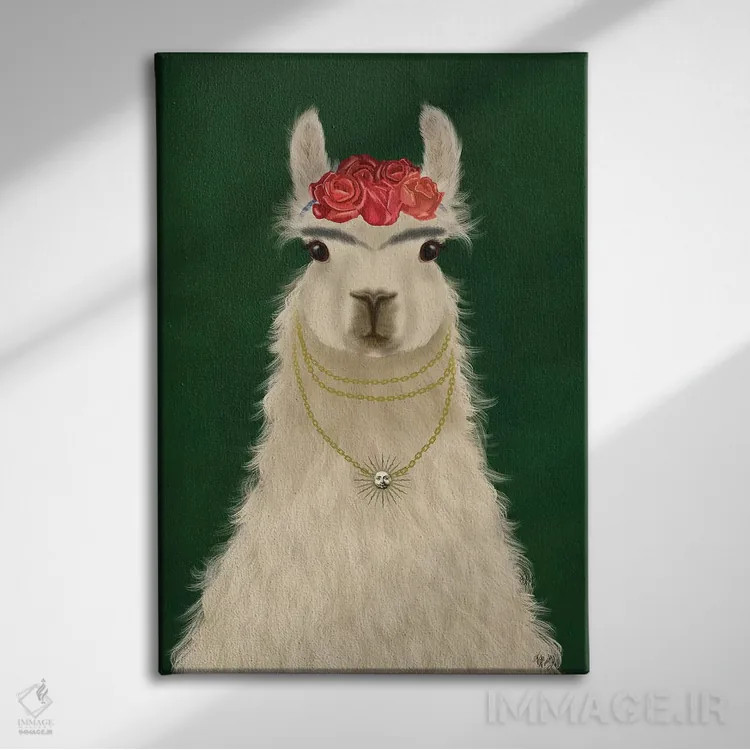 تابلو دکوراتیو لاما F اثر فب فانکی - نمای روبهرو روی دیوار