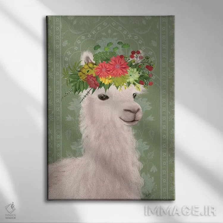 تابلو دکوراتیو لاما کولی وار ۴ اثر فب فانکی - نمای روبهرو روی دیوار