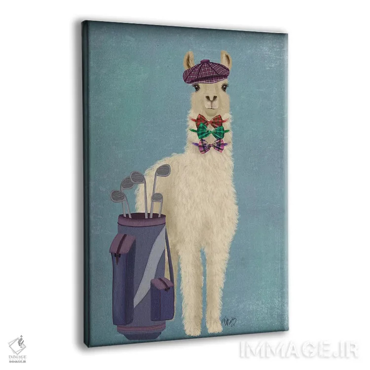 تابلو دکوراتیو لاما گلف باز اثر فب فانکی - نمای پرسپکتیو محصول