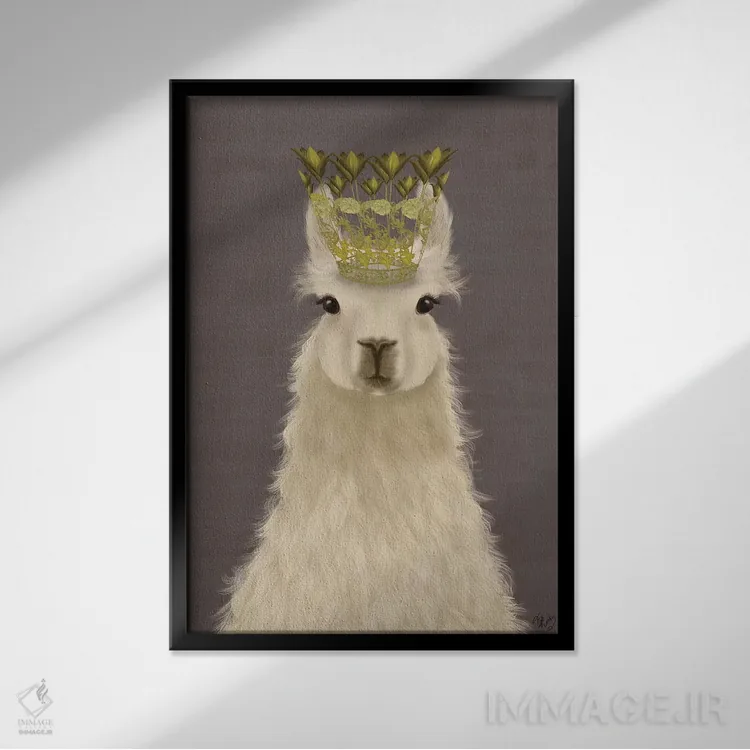 تابلو دکوراتیو ملکه لاما اثر فب فانکی - نمای قابدار مشکی