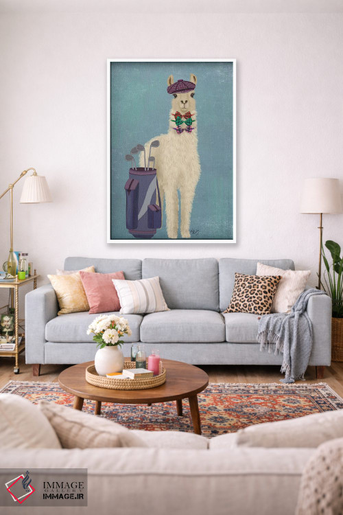 تابلو دکوراتیو لاما گلف باز اثر فب فانکی - D1W