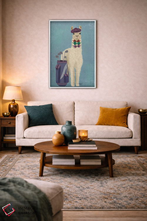 تابلو دکوراتیو لاما گلف باز اثر فب فانکی - D2W