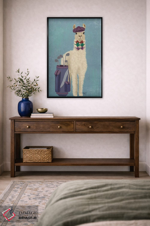 تابلو دکوراتیو لاما گلف باز اثر فب فانکی - D3B