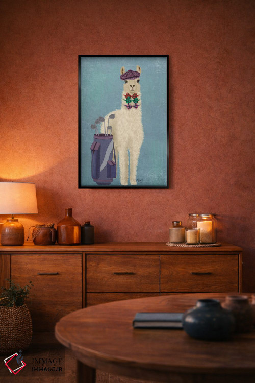 تابلو دکوراتیو لاما گلف باز اثر فب فانکی - D4B